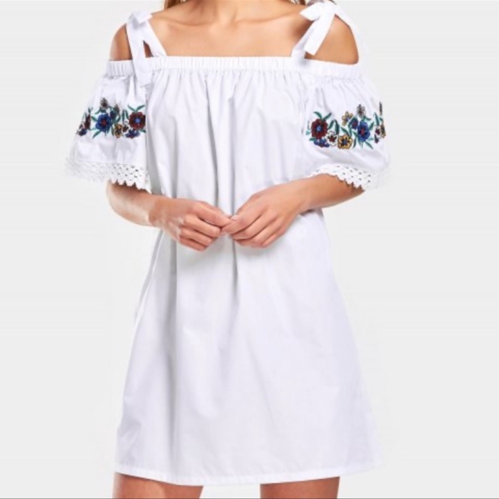 Topshop Dress with Embroidered Sleeves in 4
